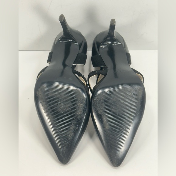 Beautiful Nine West Black Leather and Suede Pumps - Picture 6 of 8
